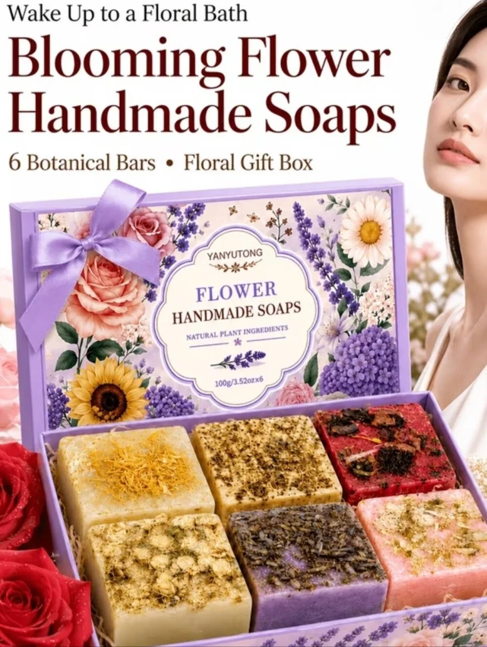 Blooming Flower Handmade Soaps Giftbox. NWT. 6.69